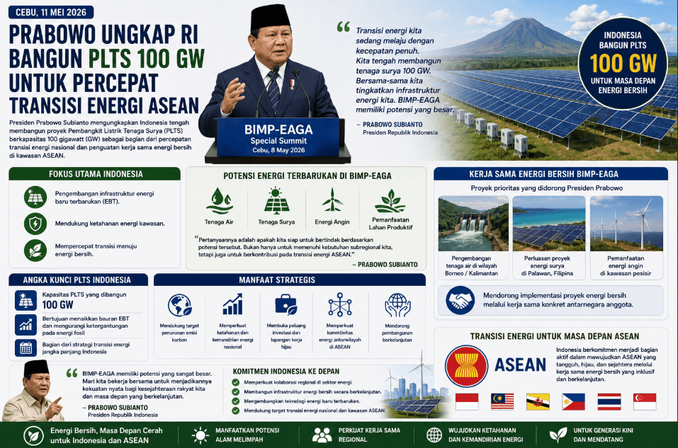 Prabowo Ungkap RI Bangun PLTS 100 GW untuk Percepat Transisi Energi ASEAN