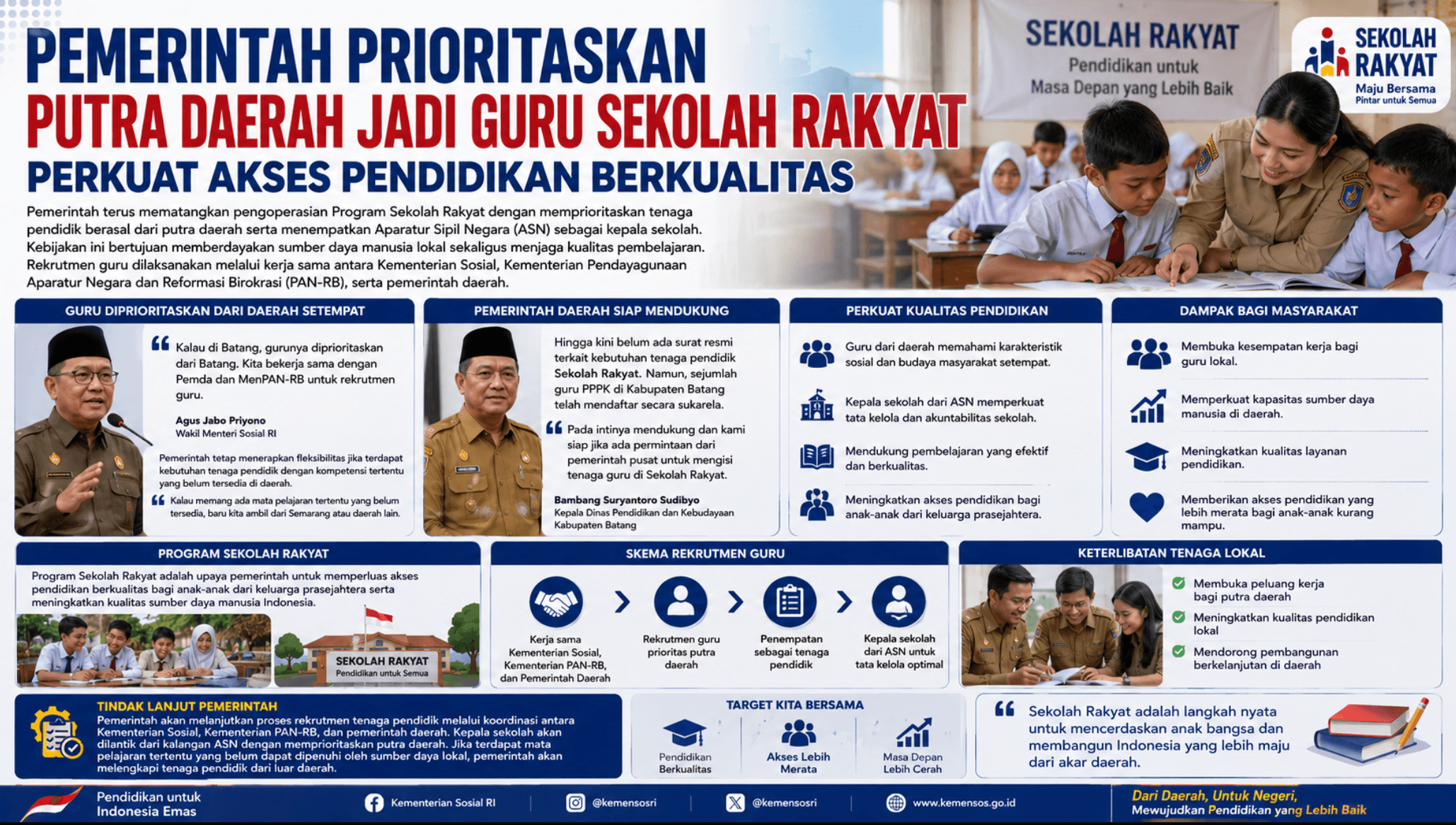 Pemerintah Prioritaskan Putra Daerah Jadi Guru Sekolah Rakyat Perkuat Akses Pendidikan Berkualitas