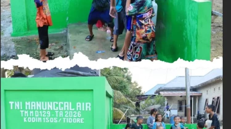 TMMD Kodim 1505/Tidore Hadirkan Sumur Bor, Warga Wasile Tengah Kini Nikmati Air Bersih
