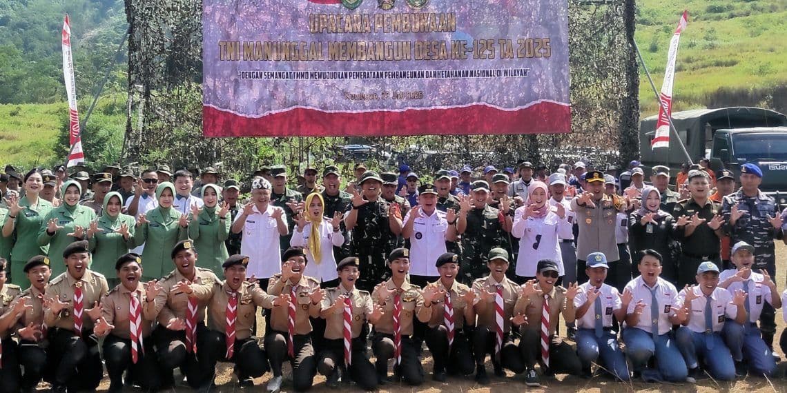 TMMD ke-125 Resmi di Buka TNI Bersama Warga dan Pemda Kuningan Wujudkan Pembangunan Desa