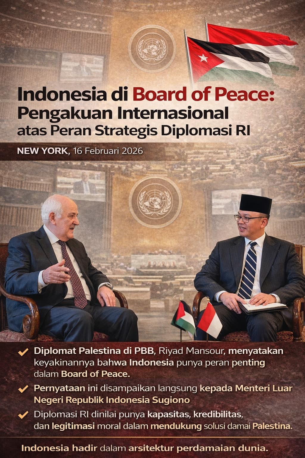 Indonesia di Board of Peace: Pengakuan Dunia atas Peran Strategis Diplomasi RI