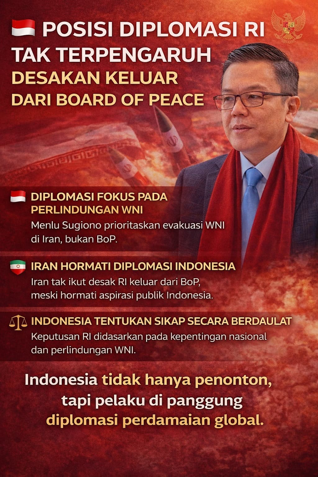Pemerintah Tegaskan Posisi Diplomasi RI Meski Ada Desakan Keluar dari Board of Peace