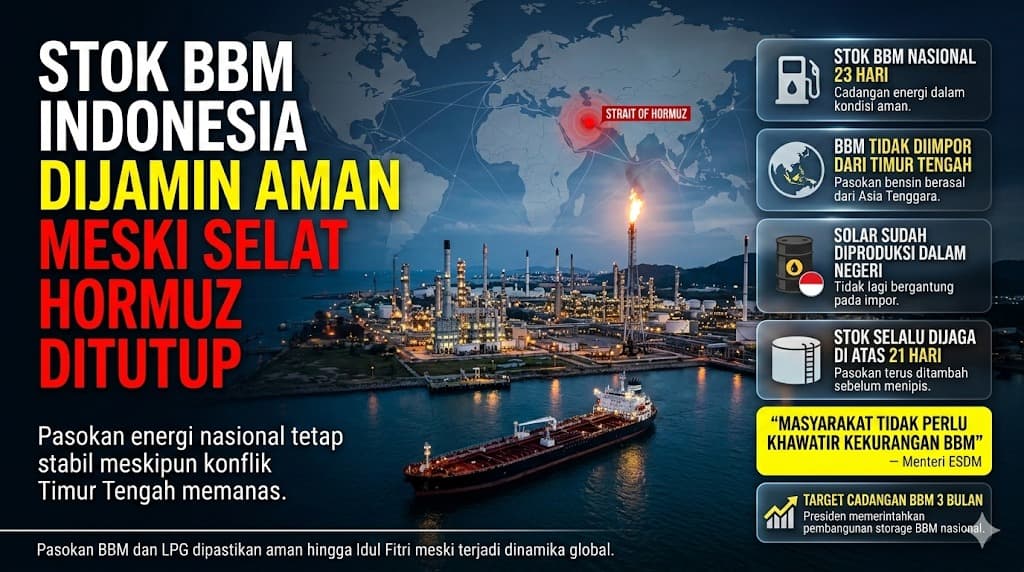 Pemerintah Pastikan Stok BBM Aman Meski Ketegangan Timur Tengah dan Penutupan Selat Hormuz