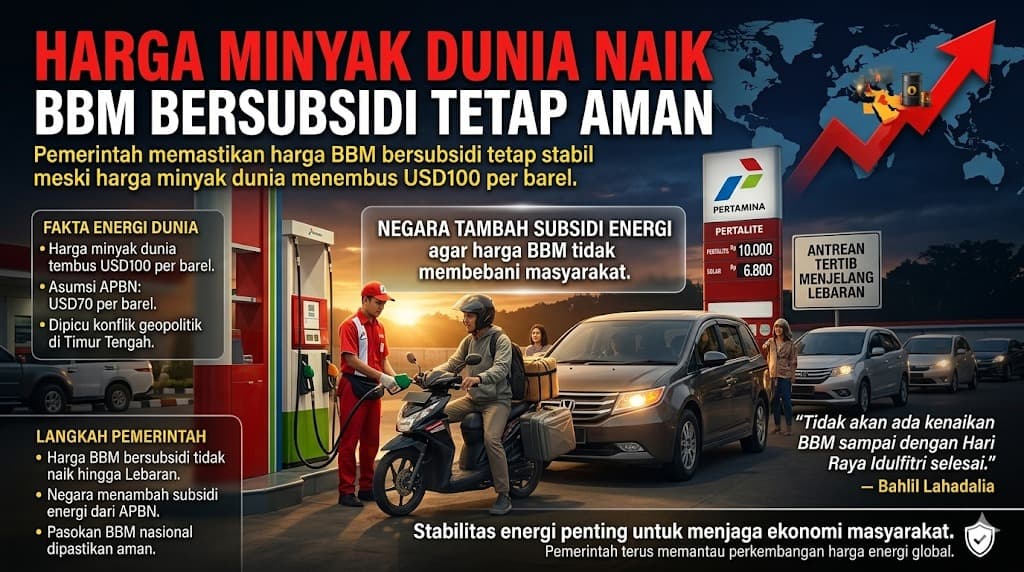 Pemerintah Pastikan Harga BBM Bersubsidi Tetap Stabil Hingga Lebaran di Tengah Lonjakan Harga Energi Dunia