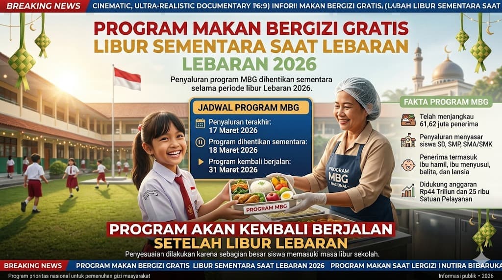 Penyesuaian Program Makan Bergizi Gratis Saat Libur Lebaran 2026 Demi Menjaga Efektivitas Penyaluran