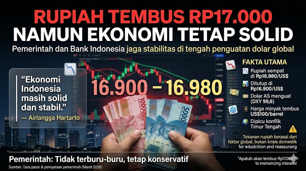 Rupiah Melemah Mendekati Rp17000 Pemerintah Tegaskan Ekonomi Indonesia Tetap Solid dan Terkendali