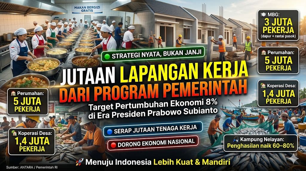 Strategi Besar Pemerintah Dorong Pertumbuhan Ekonomi Lewat Penciptaan Jutaan Lapangan Kerja Nasional