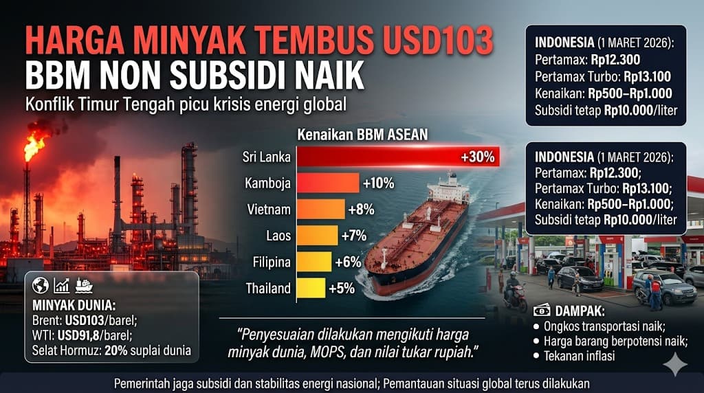 Harga BBM ASEAN Melonjak Imbas Krisis Energi Global, Indonesia Ikut Sesuaikan Non-Subsidi