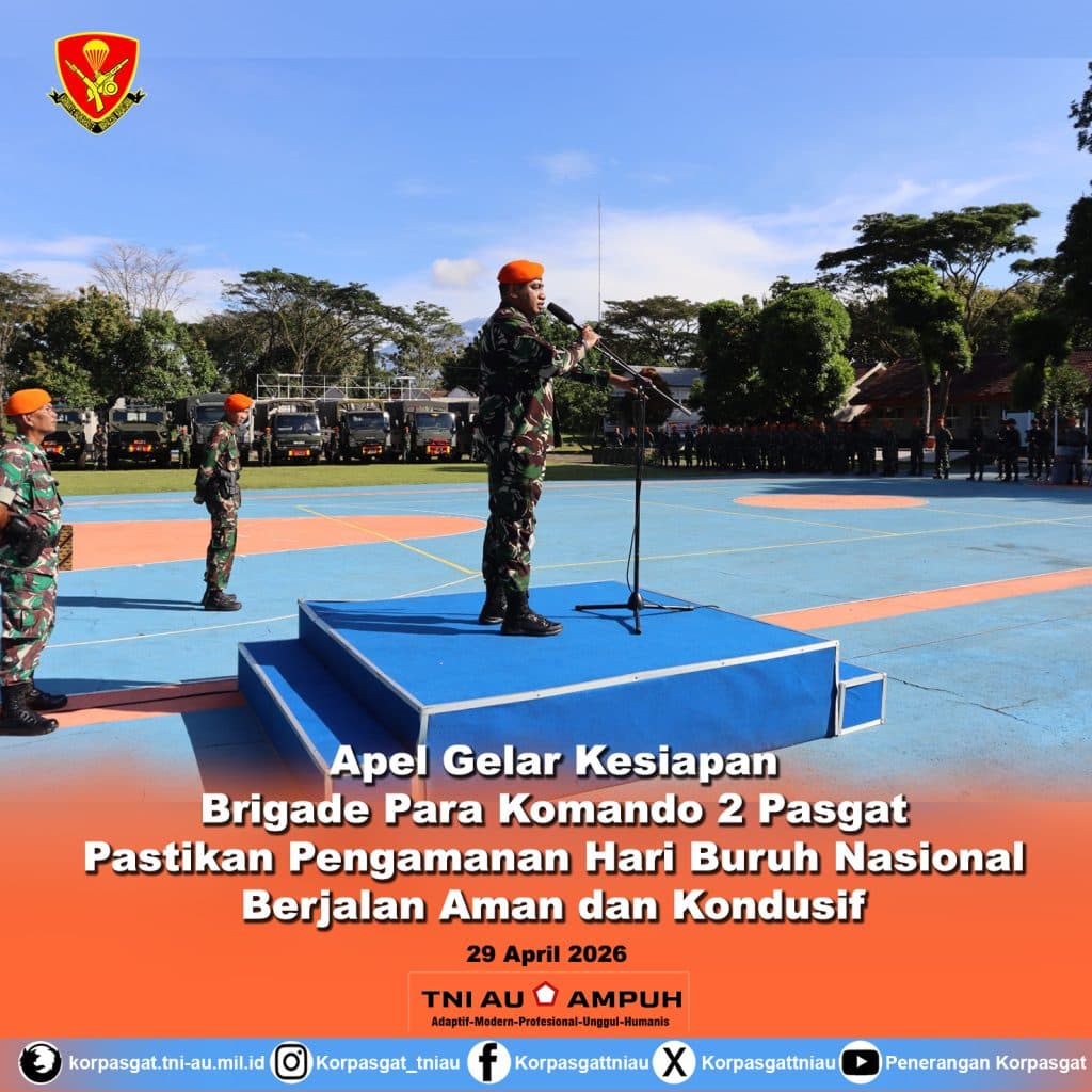 Korps Pasgat Gelar Apel Kesiapan Pengamanan May Day 2026 di Malang