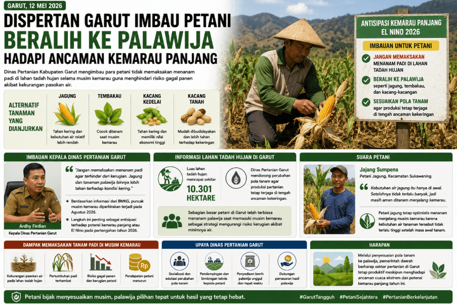 Dispertan Garut Imbau Petani Beralih ke Palawija Hadapi Ancaman Kemarau Panjang