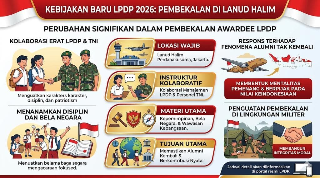 LPDP Wajibkan Awardee 2026 Ikuti Pembekalan di Lanud Halim, Gandeng TNI Perkuat Karakter