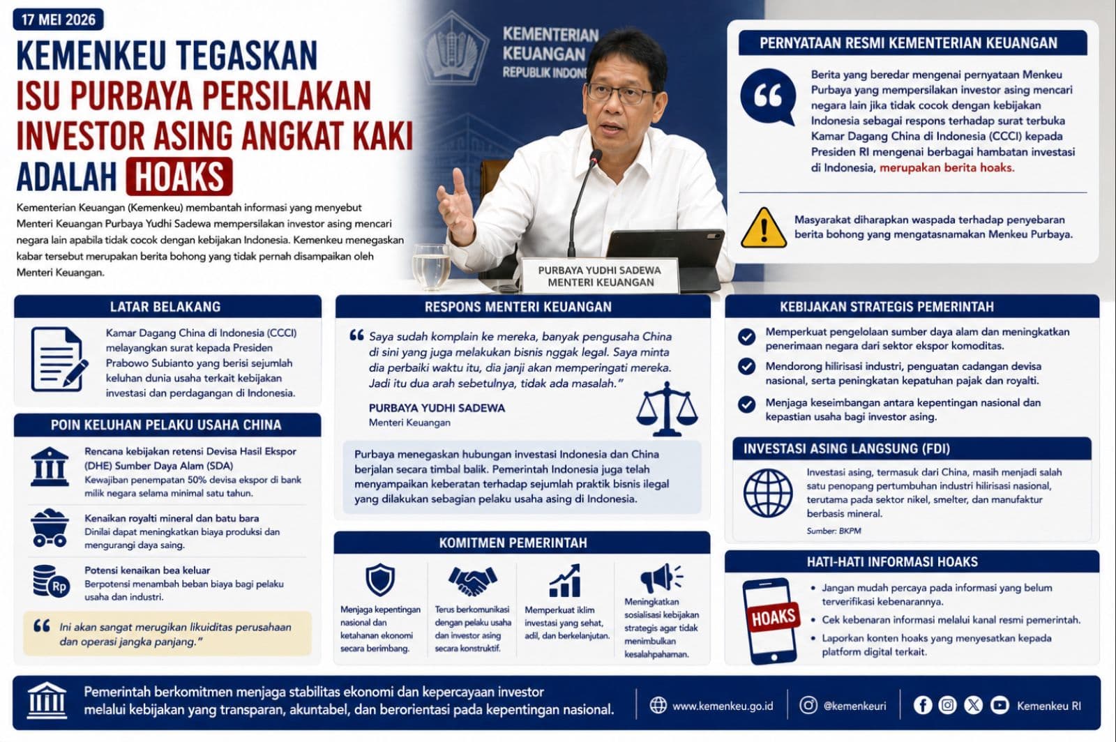 Kemenkeu Tegaskan Isu Purbaya Persilakan Investor Asing Angkat Kaki adalah Hoaks
