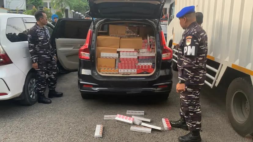 Tim SFQR Lanal Batuporon Gagalkan Penyelundupan Ratusan Bal Rokok Ilegal di Jalur Suramadu