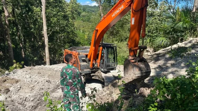 TMMD ke-128 di Ende Buka Jalan 3 Km, Progres Capai 20 Persen