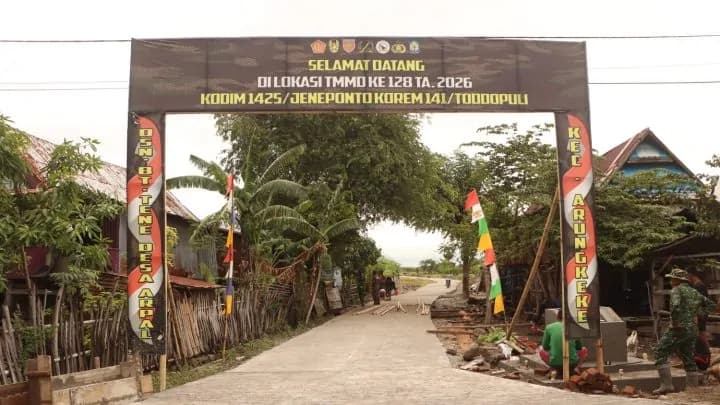 TMMD ke-128 Kodim Jeneponto Rampungkan Jalan Rabat Beton 1,1 Kilometer Penghubung Dua Kecamatan