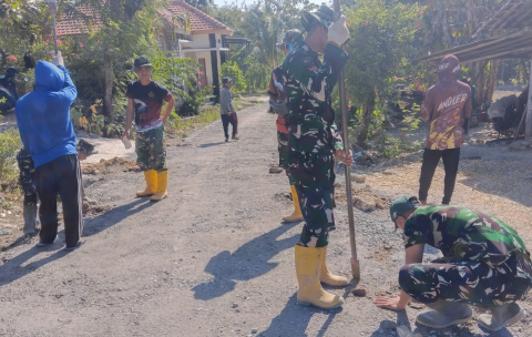 Satgas TMMD Kodim 0813/Bojonegoro Percepat Pembangunan Jalan Beton, Tingkatkan Akses Warga Dusun Mundu