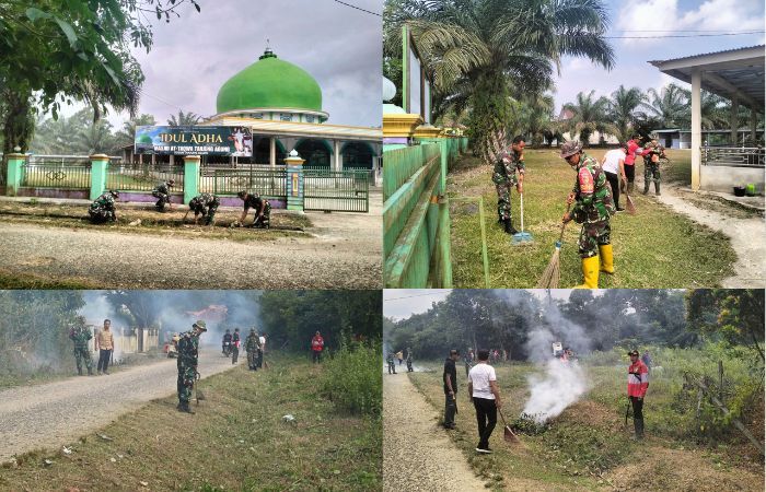 Satgas TMMD Kodim 0416/Bungo Tebo Gelar Karya Bakti Bersama Warga, Perkuat Kepedulian Lingkungan