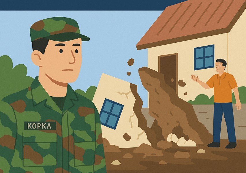 Babinsa Sigap Hadapi Longsor di Badung, Bukti TNI Hadir untuk Rakyat