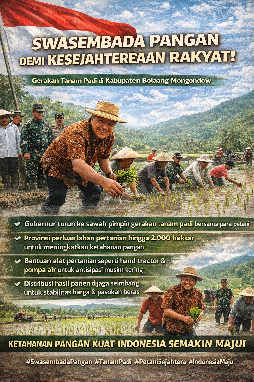 Gubernur Sulawesi Utara Tegaskan Komitmen Swasembada Pangan di Kabupaten Bolaang Mongondow Provinsi Sulawesi Utara